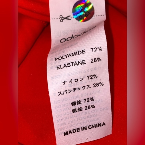 Ododos  Yoga Foldover Red‎ Ankle Leggings Workout Casual Athleisure Women L - Picture 5 of 8